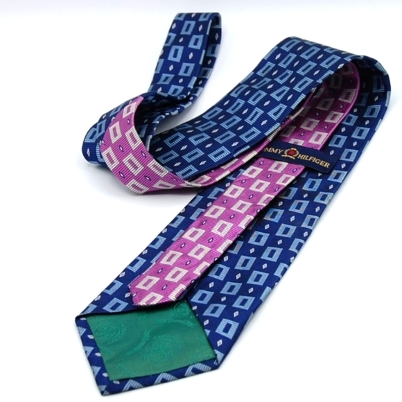 Tommy Hilfiger Geometric Two Tone Tie Silk - Picture 8 of 8